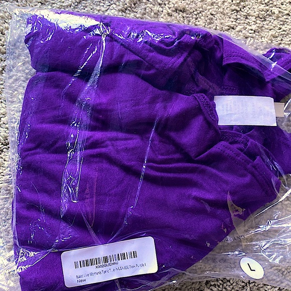 NIP🆕ISAAC LIEV:Purple Cold Shoulder Strap 3/4 sleeve Mermaid Tail Tunic: L - Picture 2 of 2